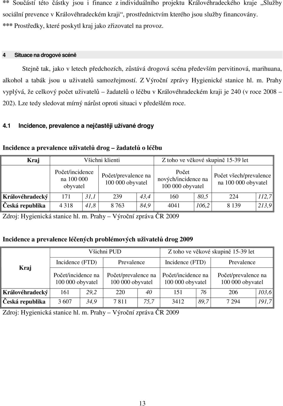 4 Situace na drogové scéně Stejně tak, jako v letech předchozích, zůstává drogová scéna především pervitinová, marihuana, alkohol a tabák jsou u uživatelů samozřejmostí.