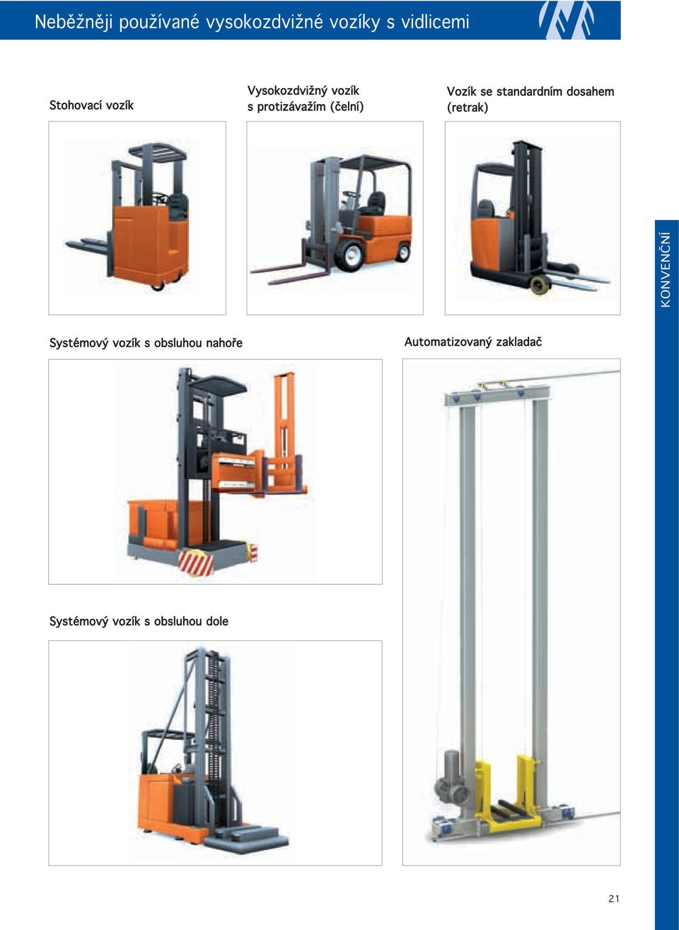 standardním dosahem (retrak) KONVENČNÍ Systémový vozík s