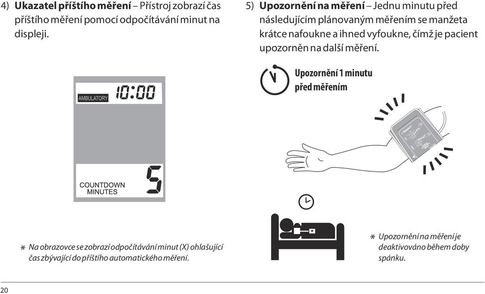 čímž je pacient upozorněn na další měření.