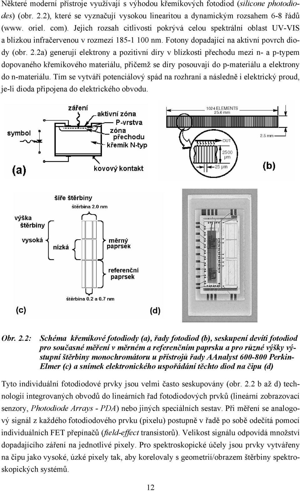 2a) generují elektrony a pozitivní díry v blízkosti přechodu mezi n- a p-typem dopovaného křemíkového materiálu, přičemž se díry posouvají do p-materiálu a elektrony do n-materiálu.