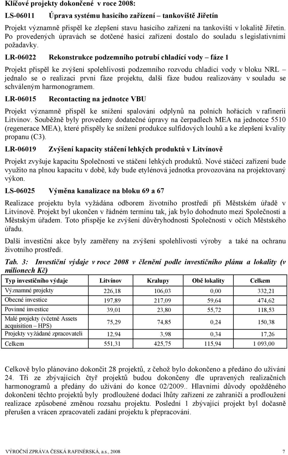 LR-06022 Rekonstrukce podzemního potrubí chladící vody fáze 1 Projekt přispěl ke zvýšení spolehlivosti podzemního rozvodu chladící vody v bloku NRL jednalo se o realizaci první fáze projektu, další