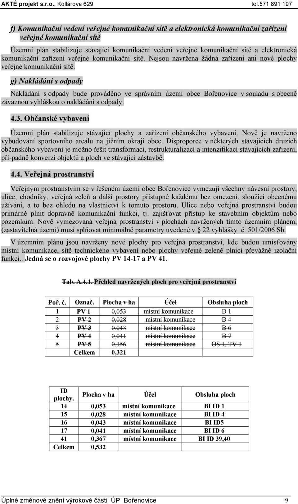 g) Nakládání s odpady Nakládání s odpady bude prováděno ve správním území obce Bořenovice v souladu s obecně závaznou vyhláškou o nakládání s odpady. 4.3.