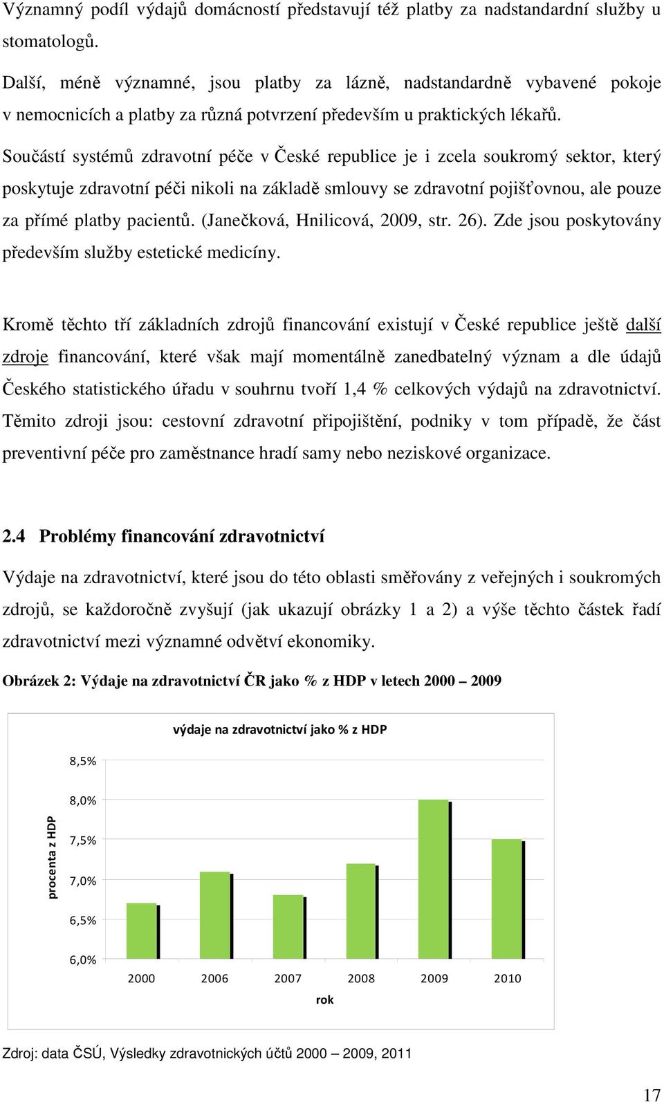 Součástí systémů zdravotní péče v České republice je i zcela soukromý sektor, který poskytuje zdravotní péči nikoli na základě smlouvy se zdravotní pojišťovnou, ale pouze za přímé platby pacientů.