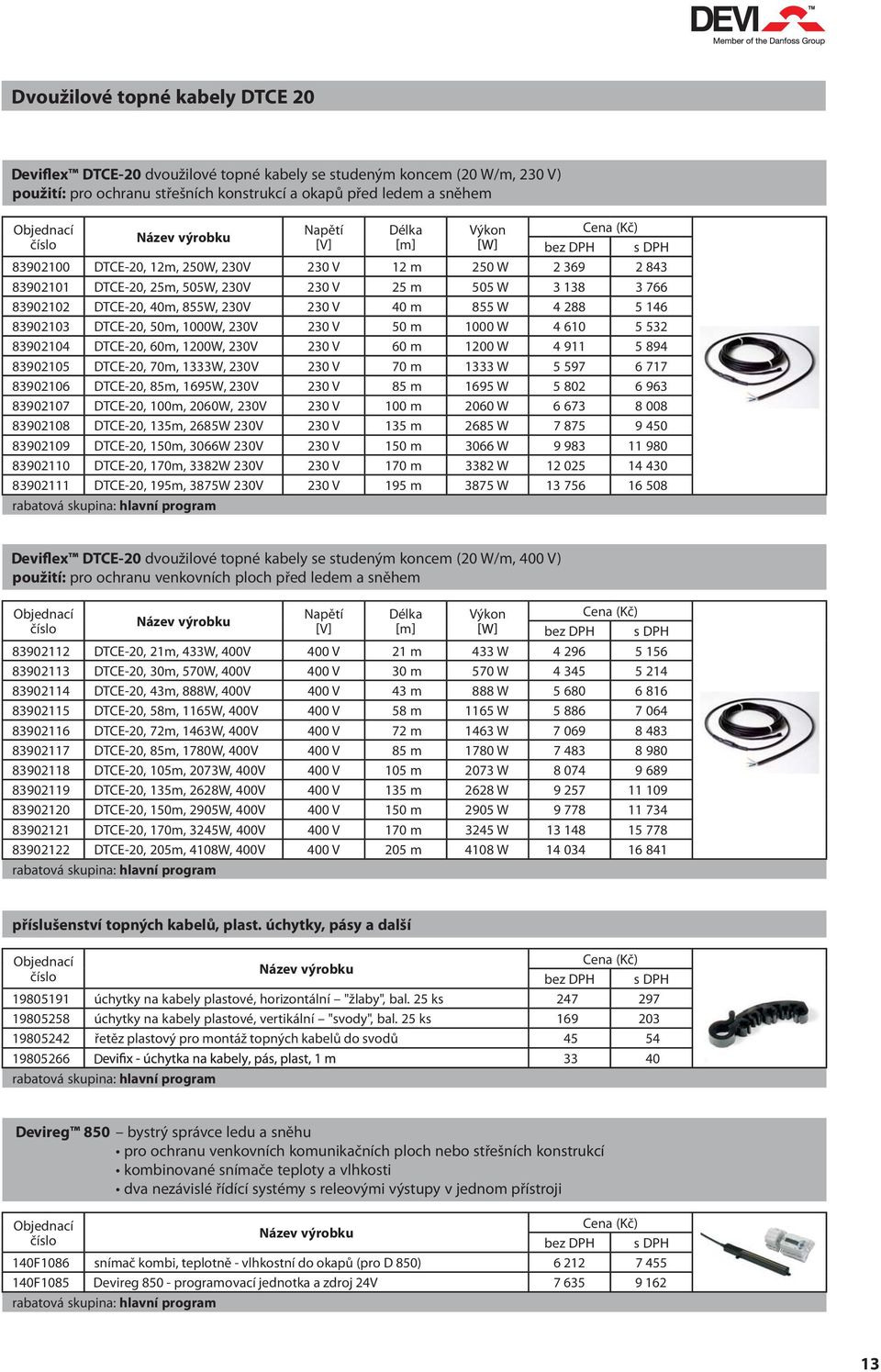 50m, 1000W, 230V 230 V 50 m 1000 W 4 610 5 532 83902104 DTCE-20, 60m, 1200W, 230V 230 V 60 m 1200 W 4 911 5 894 83902105 DTCE-20, 70m, 1333W, 230V 230 V 70 m 1333 W 5 597 6 717 83902106 DTCE-20, 85m,