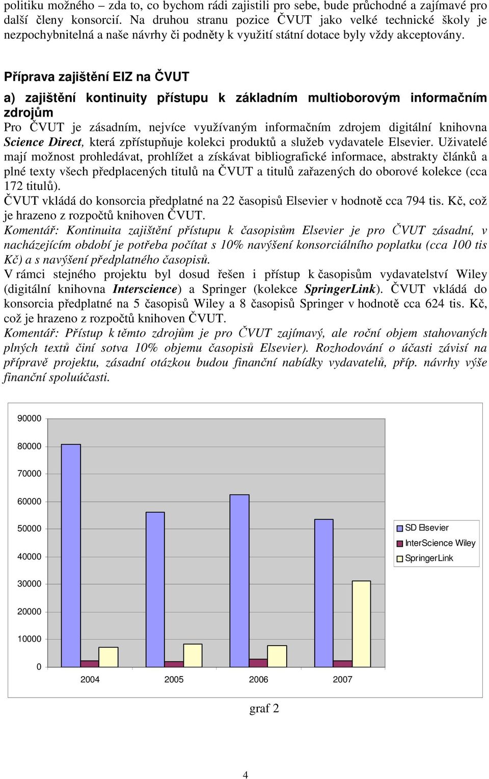 Příprava zajištění EIZ na ČVUT a) zajištění kontinuity přístupu k základním multioborovým informačním zdrojům Pro ČVUT je zásadním, nejvíce využívaným informačním zdrojem digitální knihovna Science