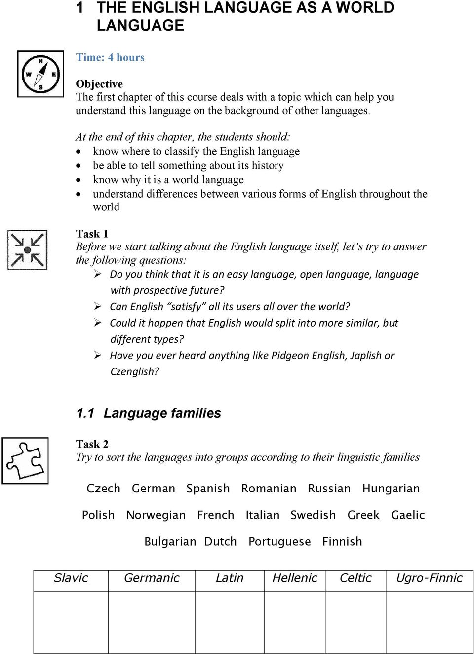 various forms of English throughout the world Task 1 Before we start talking about the English language itself, let s try to answer the following questions: Do you think that it is an easy language,