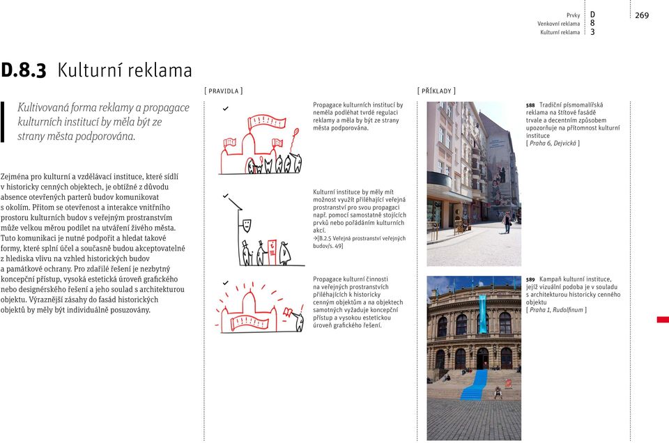 [ příklady ] 5 Tradiční písmomalířská reklama na štítové fasádě trvale a decentním způsobem upozorňuje na přítomnost kulturní instituce [ Praha 6, ejvická ] Zejména pro kulturní a vzdělávací