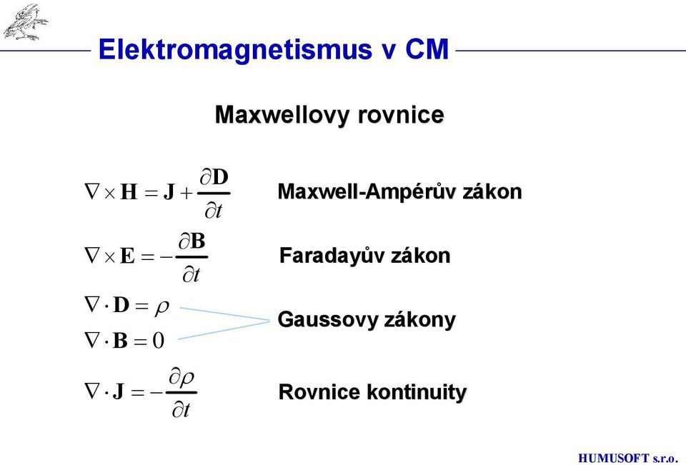 Maxwell-Amp Ampérův zákon Faradayův