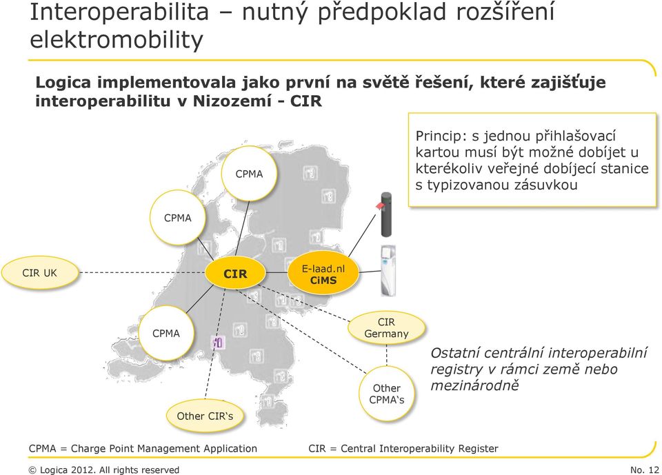 stanice s typizovanou zásuvkou CPMA CIR UK CIR E-laad.