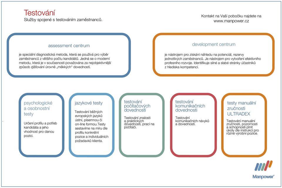 development centrum je nástrojem pro získání náhledu na potenciál, rezervy jednotlivých zaměstnanců. Je nástrojem pro vytvoření efektivního profesního rozvoje.