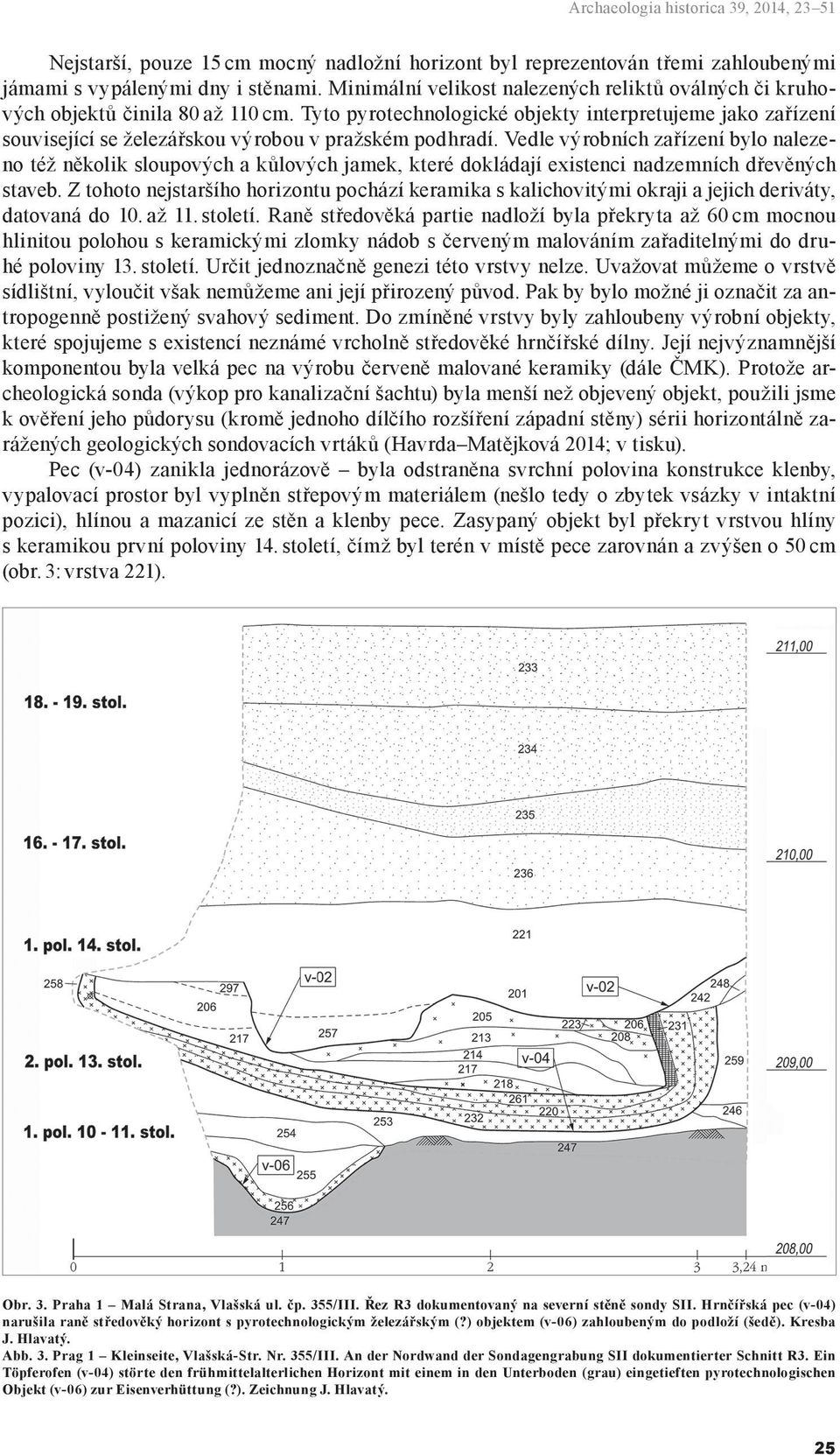 Tyto pyrotechnologické objekty interpretujeme jako zařízení související se železářskou výrobou v pražském podhradí.