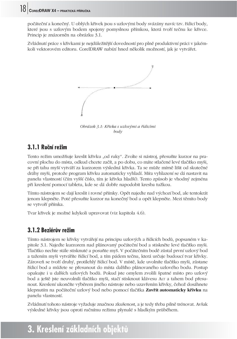 Zvládnutí práce s křivkami je nejdůležitější dovedností pro plně produktivní práci v jakémkoli vektorovém editoru. CorelDRAW nabízí hned několik možností, jak je vytvářet. Obrázek 3.