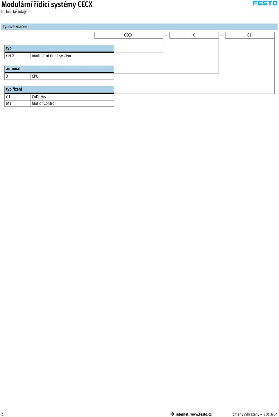 typ řízení C1 M1 CoDeSys MotionControl