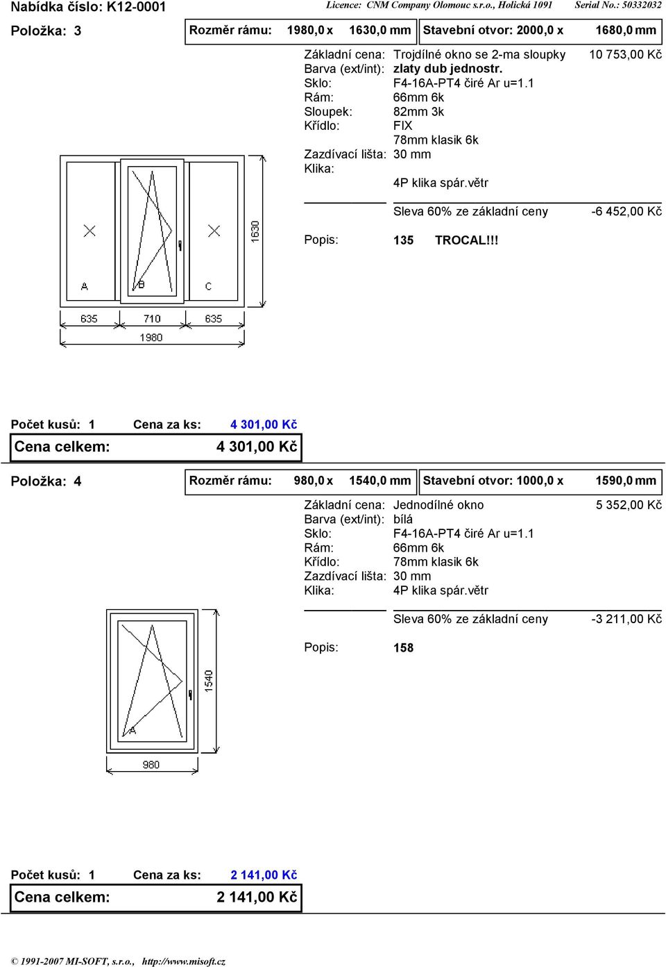 FIX 0 753,00 Kč -6 452,00 Kč 35 TROCAL!