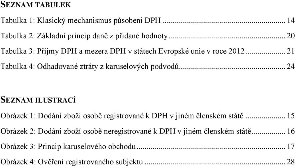 .. 21 Tabulka 4: Odhadované ztráty z karuselových podvodů.