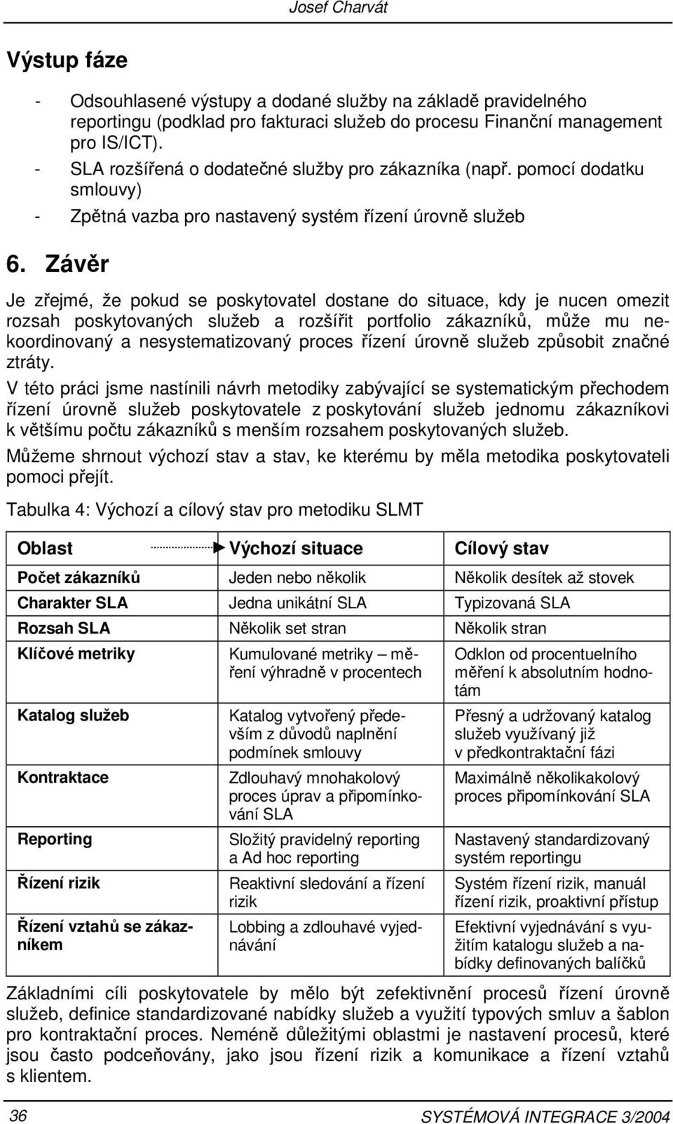 Závěr Je zřejmé, že pokud se poskytovatel dostane do situace, kdy je nucen omezit rozsah poskytovaných služeb a rozšířit portfolio zákazníků, může mu nekoordinovaný a nesystematizovaný proces řízení