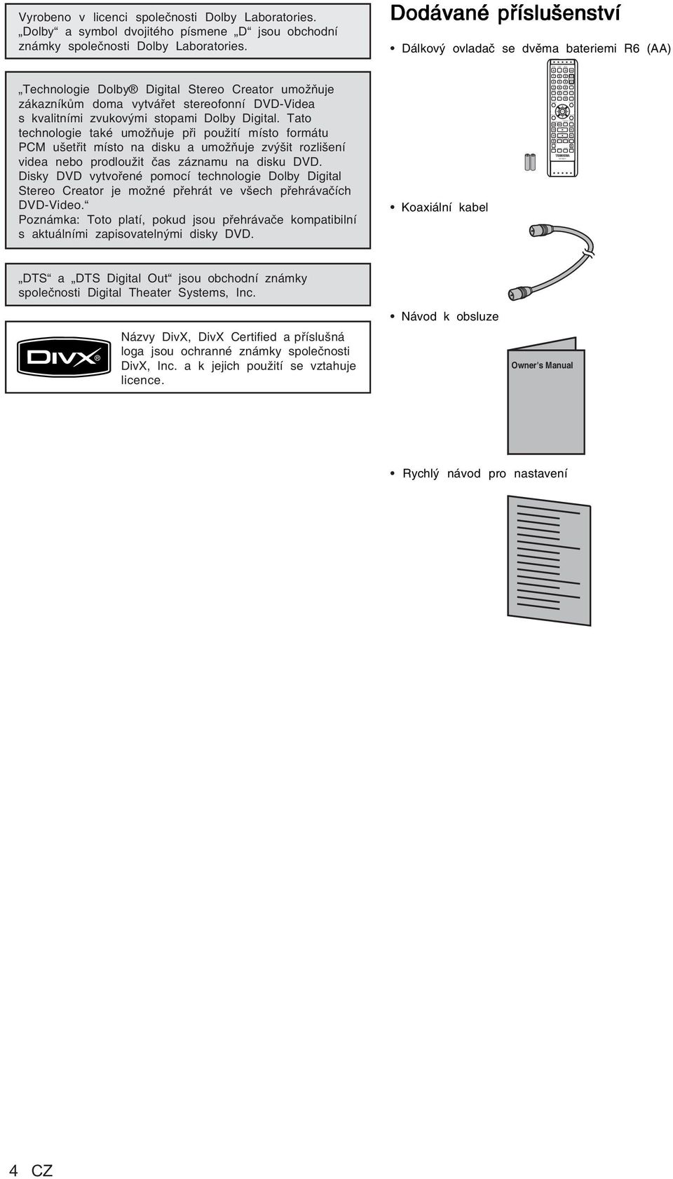 8x PLAY SE-R074 CLEAR TOP MENU RETURN VARIABLE REPLAY VARIABLE SKIP FWD/SLOW ADJUST+ DVD REC DUBBING Vyrobeno v licenci společnosti Dolby Laboratories.