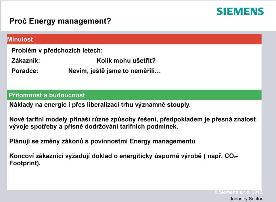 Nové tarifní modely přináší různé způsoby řešení, předpokladem je přesná znalost vývoje spotřeby a přísné dodržování