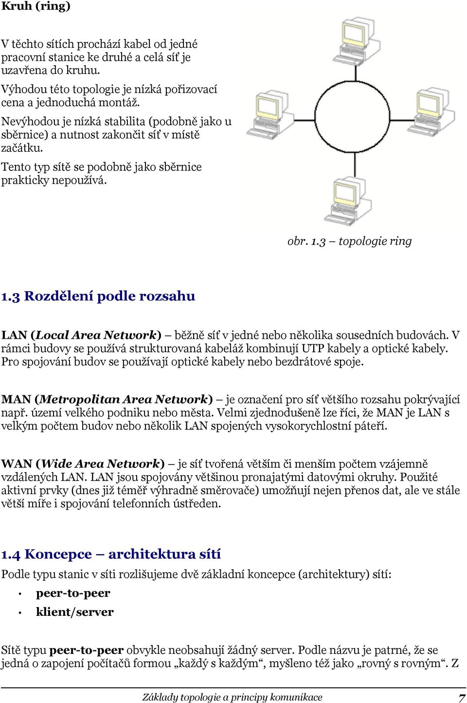 3 Rozdělení podle rozsahu LAN (Local Area Network) běžně síť v jedné nebo několika sousedních budovách. V rámci budovy se používá strukturovaná kabeláž kombinují UTP kabely a optické kabely.