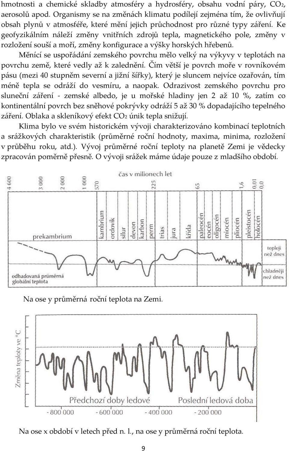 Ke geofyzikálním náleží změny vnitřních zdrojů tepla, magnetického pole, změny v rozložení souší a moří, změny konfigurace a výšky horských hřebenů.