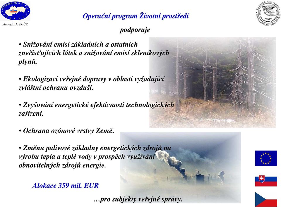 Zvyšování energetické efektivnosti technologických zařízení. Ochrana ozónové vrstvy Země.