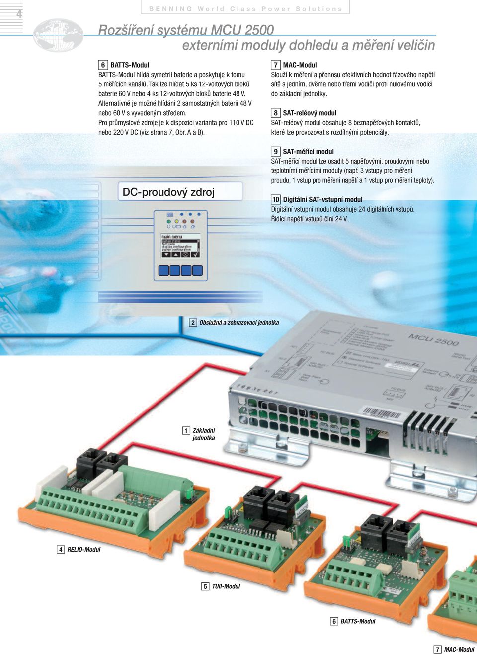 Alternativně je možné hlídání 2 samostatných baterií 48 V nebo 60 V s vyvedeným středem. Pro průmyslové zdroje je k dispozici varianta pro 110 V DC nebo 220 V DC (viz strana 7, Obr. A a B).