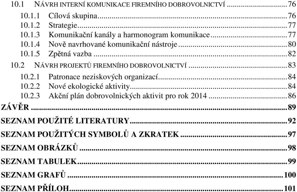 ..84 10.2.2 Nové ekologické aktivity...84 10.2.3 Akční plán dobrovolnických aktivit pro rok 2014...86 ZÁVĚR...89 SEZNAM POUŽITÉ LITERATURY.