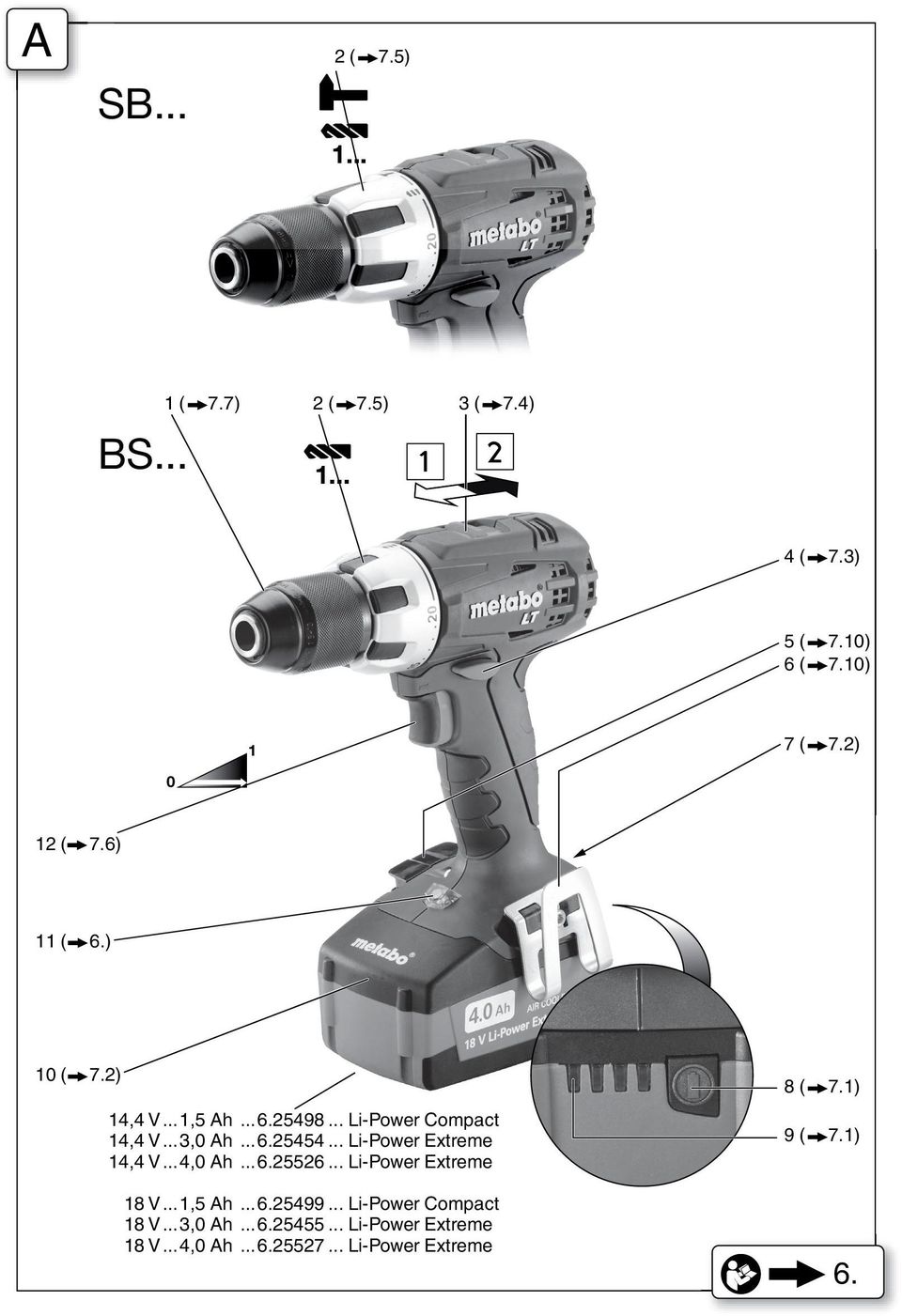 .. Li-Power Extreme 14,4 V...4,0 Ah...6.25526... Li-Power Extreme 8 ( 7.1) 9 ( 7.1) 2 18 V...1,5 Ah...6.25499.