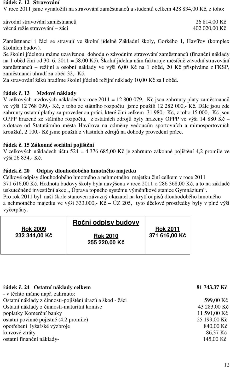 Zaměstnanci i žáci se stravují ve školní jídelně Základní školy, Gorkého 1, Havířov (komplex školních budov).