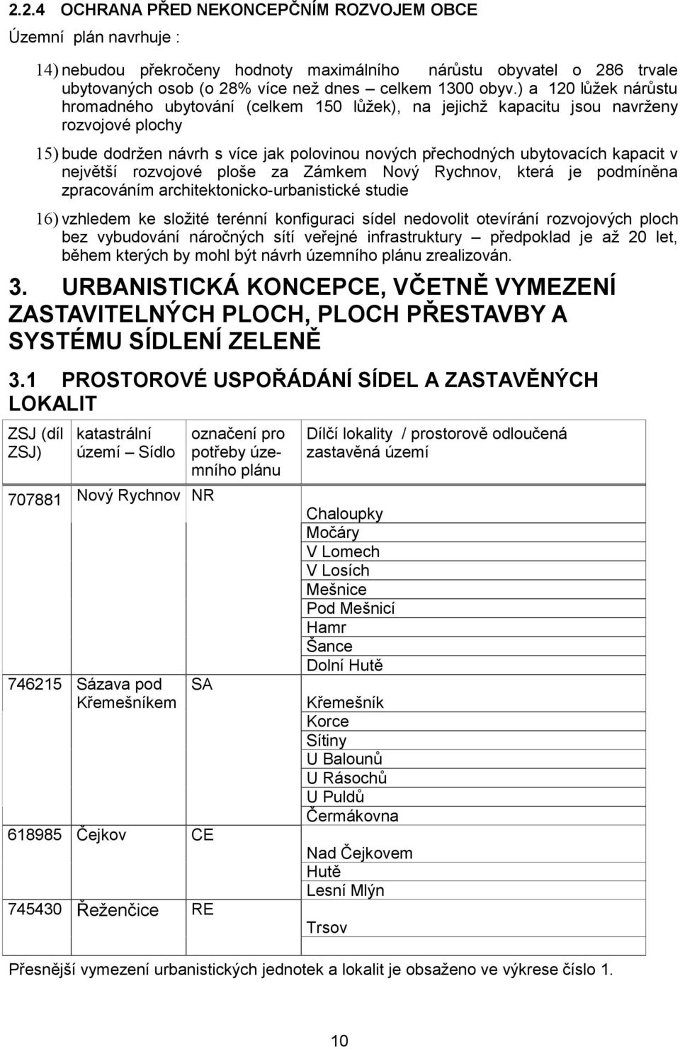 největší rozvojové ploše za Zámkem Nový, která je podmíněna zpracováním architektonicko-urbanistické studie 16) vzhledem ke složité terénní konfiguraci sídel nedovolit otevírání rozvojových ploch bez