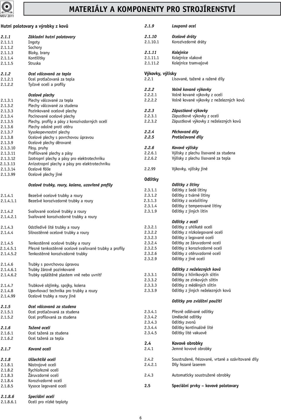 1.3.5 Plechy, profily a pásy z korozivzdorných ocelí 2.1.3.6 Plechy odolné proti otěru 2.1.3.7 Vysokopevnostní plechy 2.1.3.8 Ocelové plechy s povrchovou úpravou 2.1.3.9 Ocelové plechy děrované 2.1.3.10 Pásy, pruhy 2.
