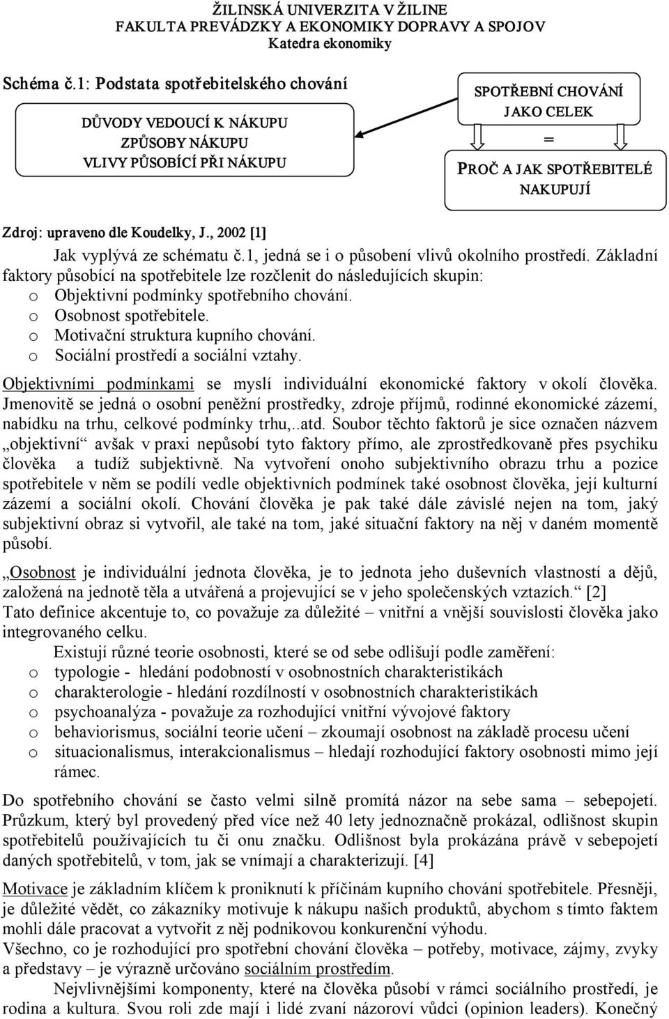 , 2002 [1] Jak vyplývá ze schématu č.1, jedná se i o působení vlivů okolního prostředí.