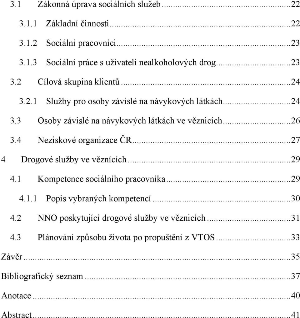 4 Neziskové organizace ČR... 27 4 Drogové služby ve věznících... 29 4.1 Kompetence sociálního pracovníka... 29 4.1.1 Popis vybraných kompetencí... 30 4.