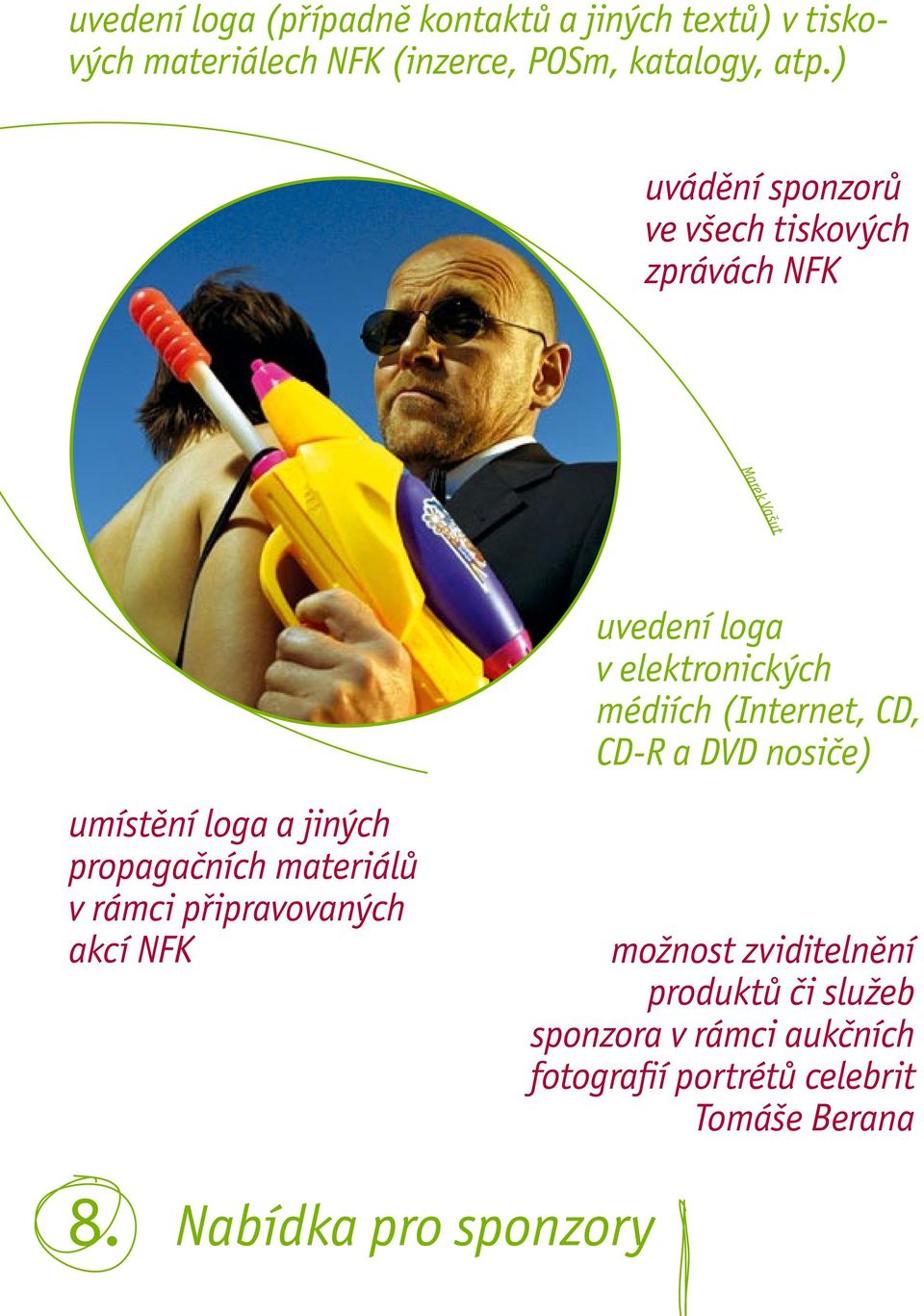 CD, CD-R a DVD nosiče) umístění loga a jiných propagačních materiálů v rámci připravovaných akcí NFK možnost