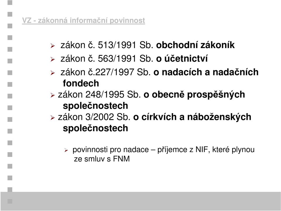 o nadacích a nadačních fondech zákon 248/1995 Sb.