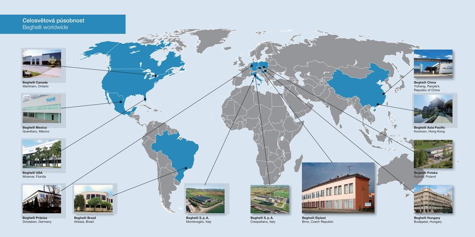 Beghelli Polska Rybnik, Poland Beghelli Präzisa Dinslaken, Germany Beghelli Brasil Atibaia, Brasil Beghelli S. p. A. Monteveglio, Italy Beghelli S.