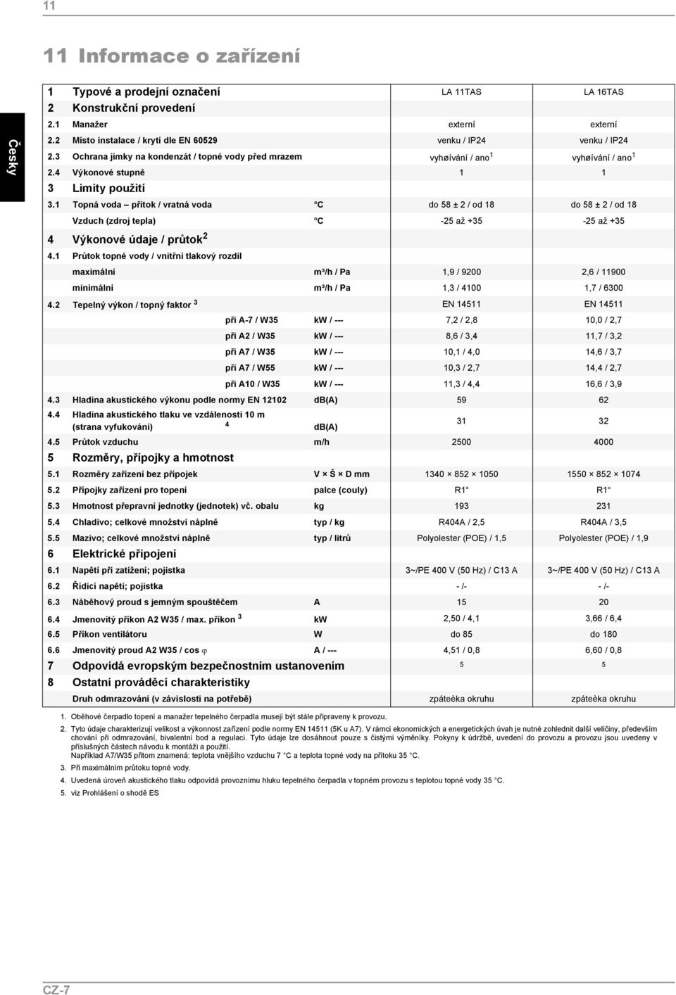 1 Topná voda přítok / vratná voda C do 58 ± 2 / od 18 do 58 ± 2 / od 18 Vzduch (zdroj tepla) C -25 až +35-25 až +35 4 Výkonové údaje / průtok 2 4.