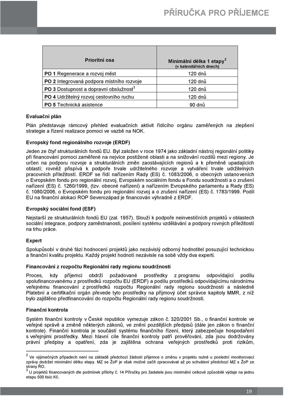 strategie a řízení realizace pomoci ve vazbě na NOK. Evropský fond regionálního rozvoje (ERDF) Jeden ze čtyř strukturálních fondů EU.