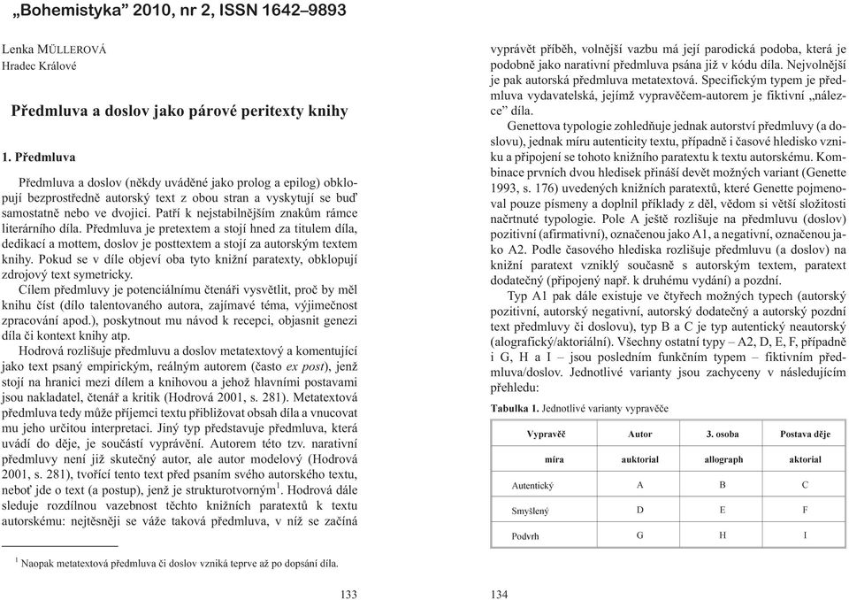 Patøí k nejstabilnìjším znakùm rámce literárního díla. Pøedmluva je pretextem a stojí hned za titulem díla, dedikací a mottem, doslov je posttextem a stojí za autorským textem knihy.