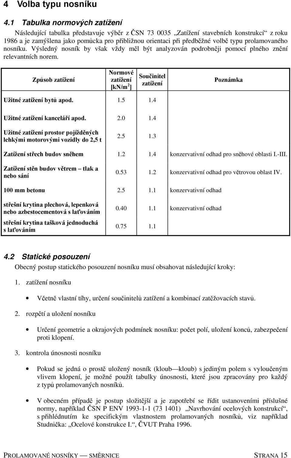 typu prolamovaného nosníku. Výsledný nosník by však vždy měl být analyzován podrobněji pomocí plného znění relevantních norem.