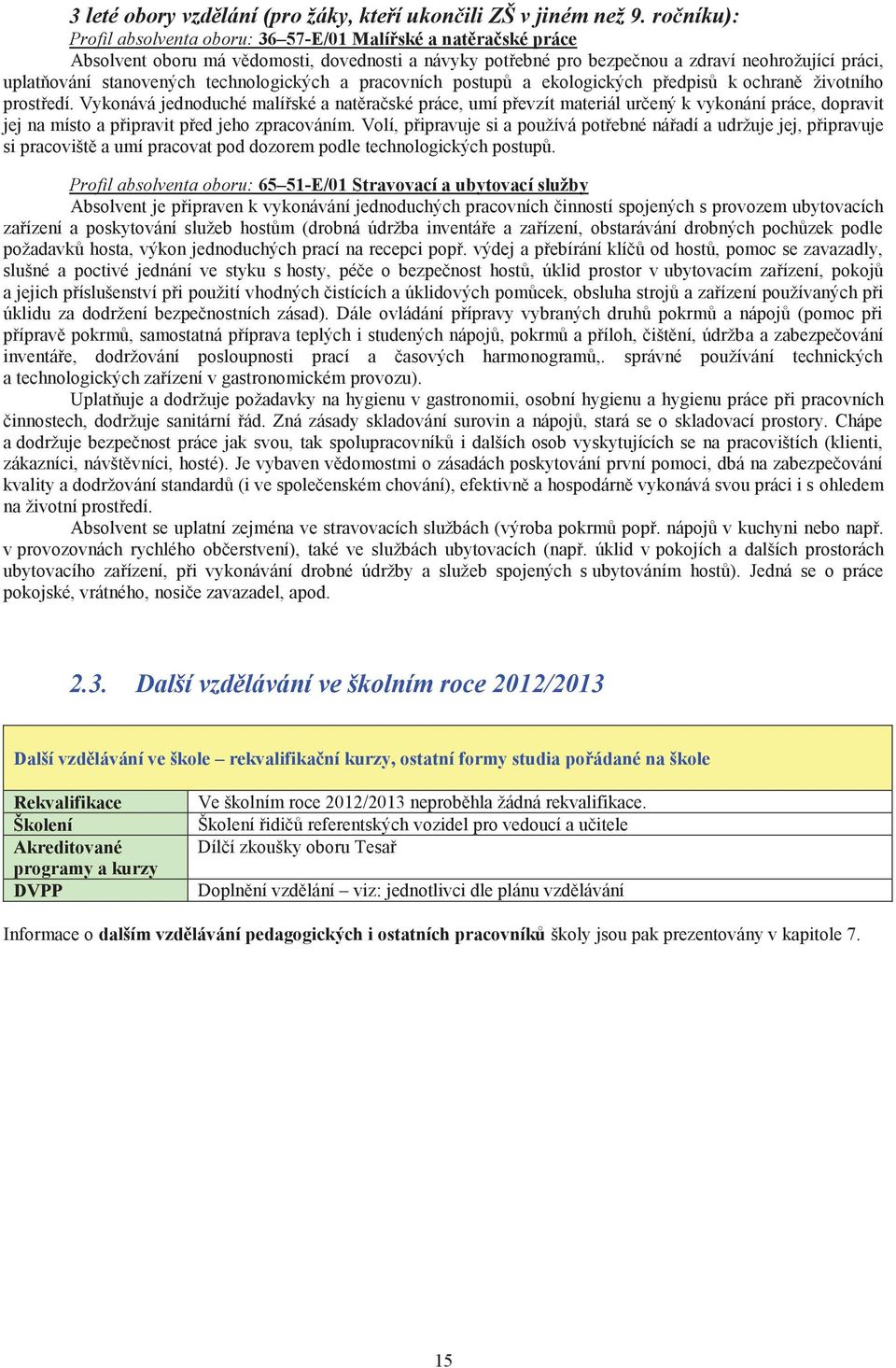 technologických a pracovních postupů a ekologických předpisů k ochraně životního prostředí.