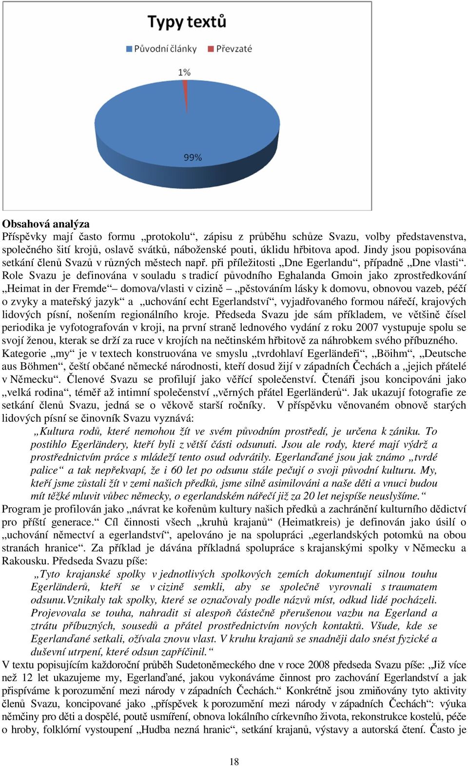 Role Svazu je definována v souladu s tradicí původního Eghalanda Gmoin jako zprostředkování Heimat in der Fremde domova/vlasti v cizině pěstováním lásky k domovu, obnovou vazeb, péčí o zvyky a