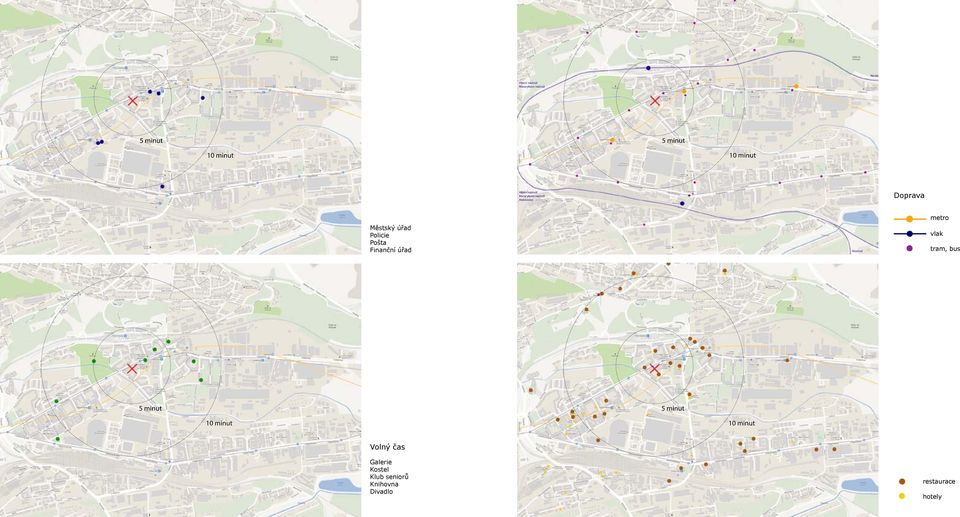 Policie Pošta Finanční úřad Hostivař Úvaly vlak tram, bus 5 minut 5 minut 10