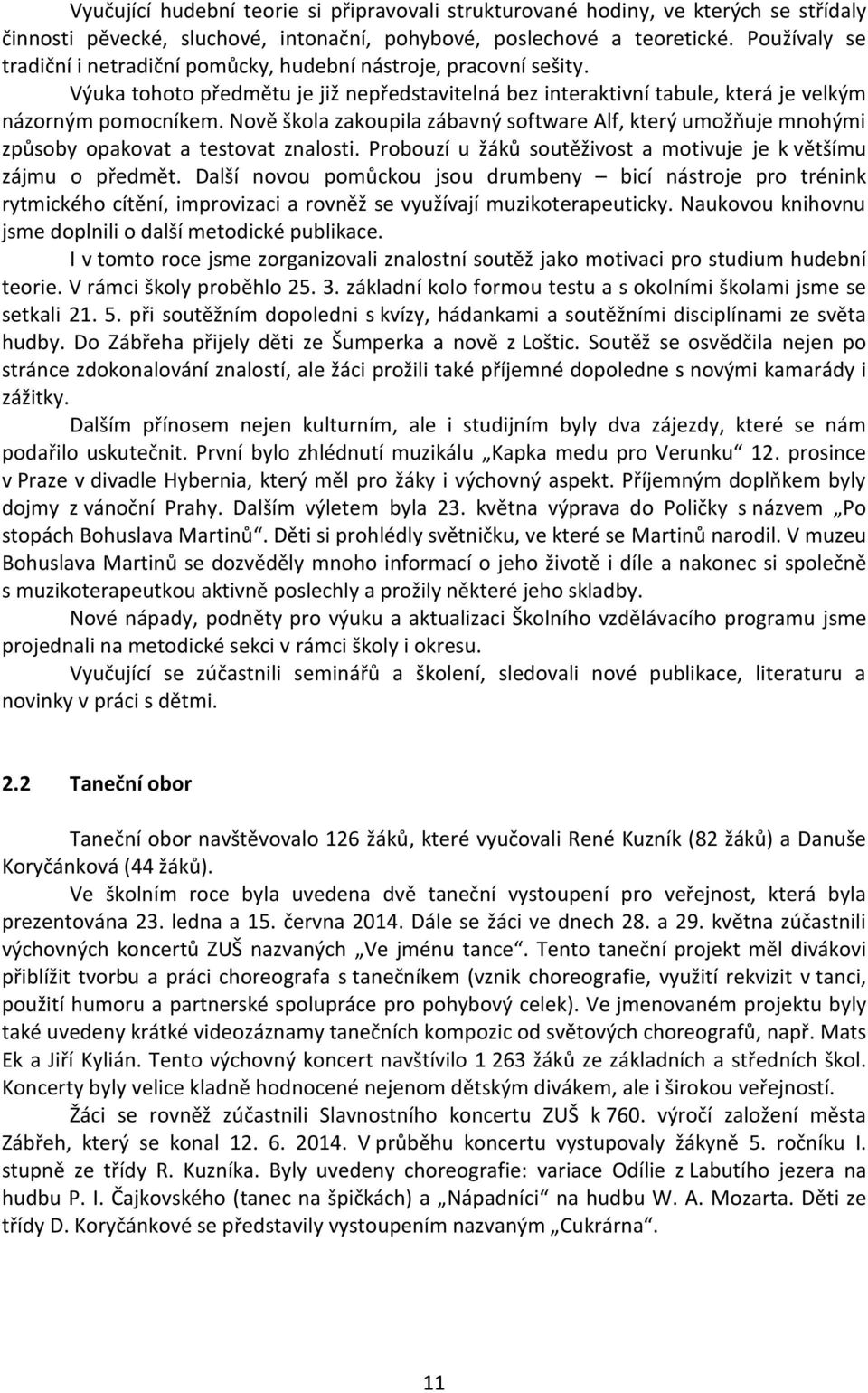 Nově škola zakoupila zábavný software Alf, který umožňuje mnohými způsoby opakovat a testovat znalosti. Probouzí u žáků soutěživost a motivuje je k většímu zájmu o předmět.