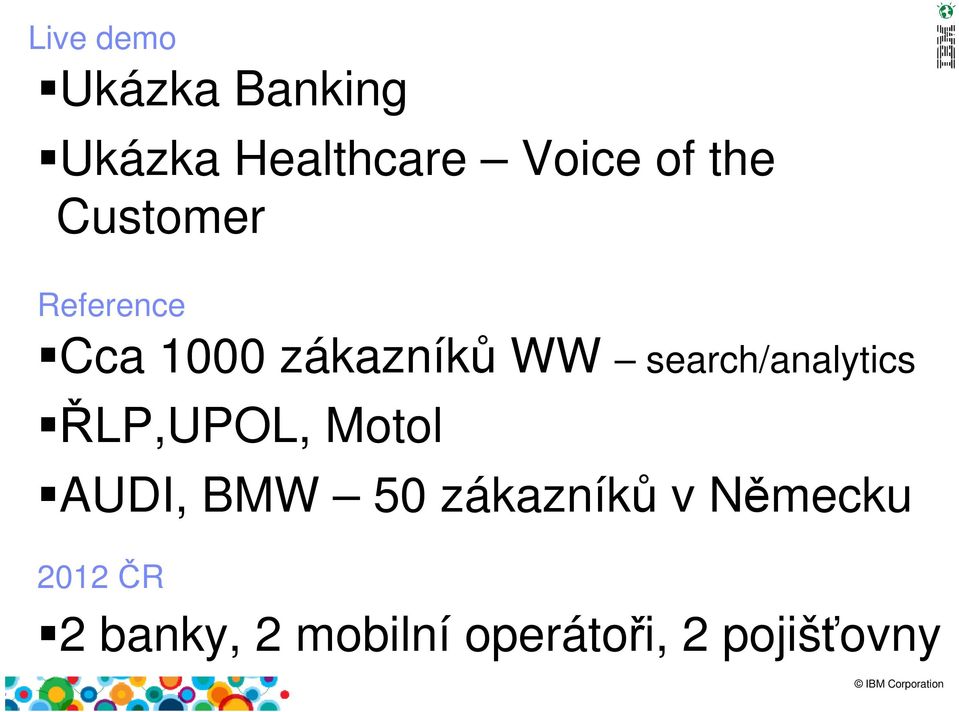 search/analytics ŘLP,UPOL, Motol AUDI, BMW 50