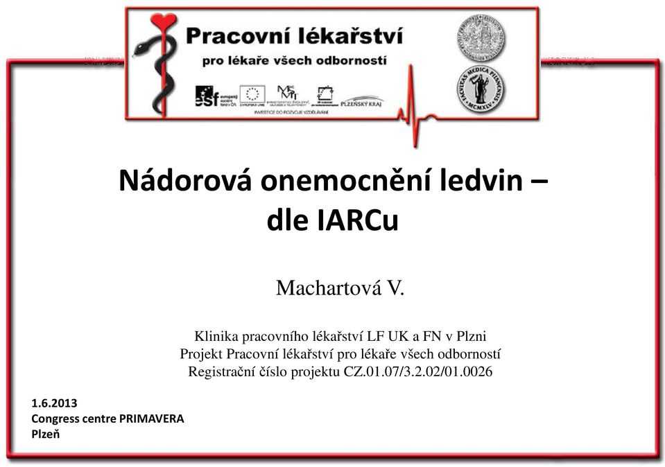 lékařství LF UK a FN v Plzni Projekt Pracovní lékařství pro