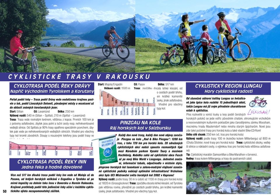 Start: Sillian Cíl: Lavamünd Délka: 250 km Výškový rozdíl: 540 m (Sillan Spittal), 210 m (Spittal Lavamünd) Trasa: Trasa vede rovinatým terénem, většinou z kopce.