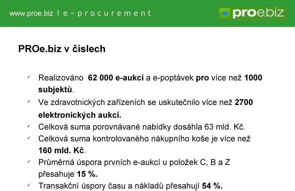 Celková suma porovnávané nabídky dosáhla 63 mld. Kč.