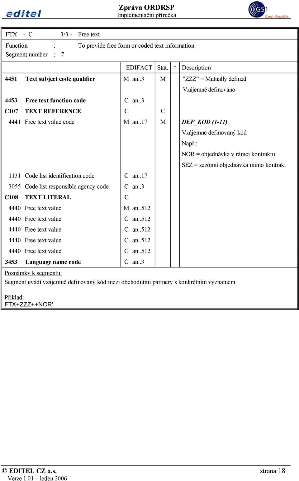 .17 3055 Code list responsible agency code C an..3 C108 TEXT LITERAL C 4440 Free text value M an..512 4440 Free text value C an..512 4440 Free text value C an..512 4440 Free text value C an..512 4440 Free text value C an..512 3453 Language name code C an.