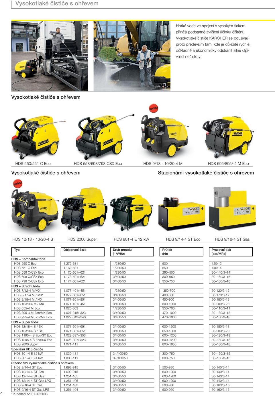 Vysokotlaké čističe s ohřevem HDS 550/551 C Eco HDS 558/698/798 CSX Eco HDS 9/18-10/20-4 M HDS 695/895/-4 M Eco Vysokotlaké čističe s ohřevem stacionární vysokotlaké čističe s ohřevem HDS